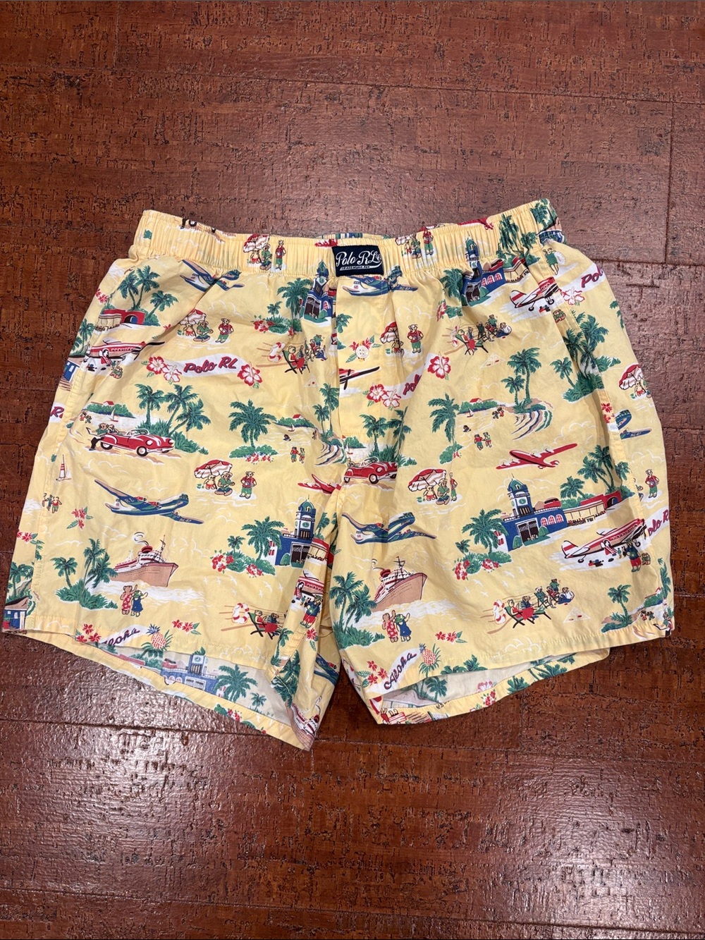 New w/o Tags Polo by Ralph Lauren Tropical Resort Bear Boxers Men’s Size Large